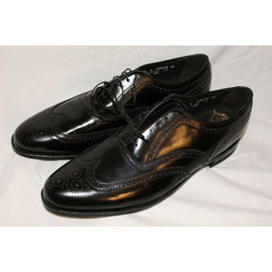 Vintage Florsheim Harvard Dress Shoes 20330 Size 14 B Black Leather Wingtips